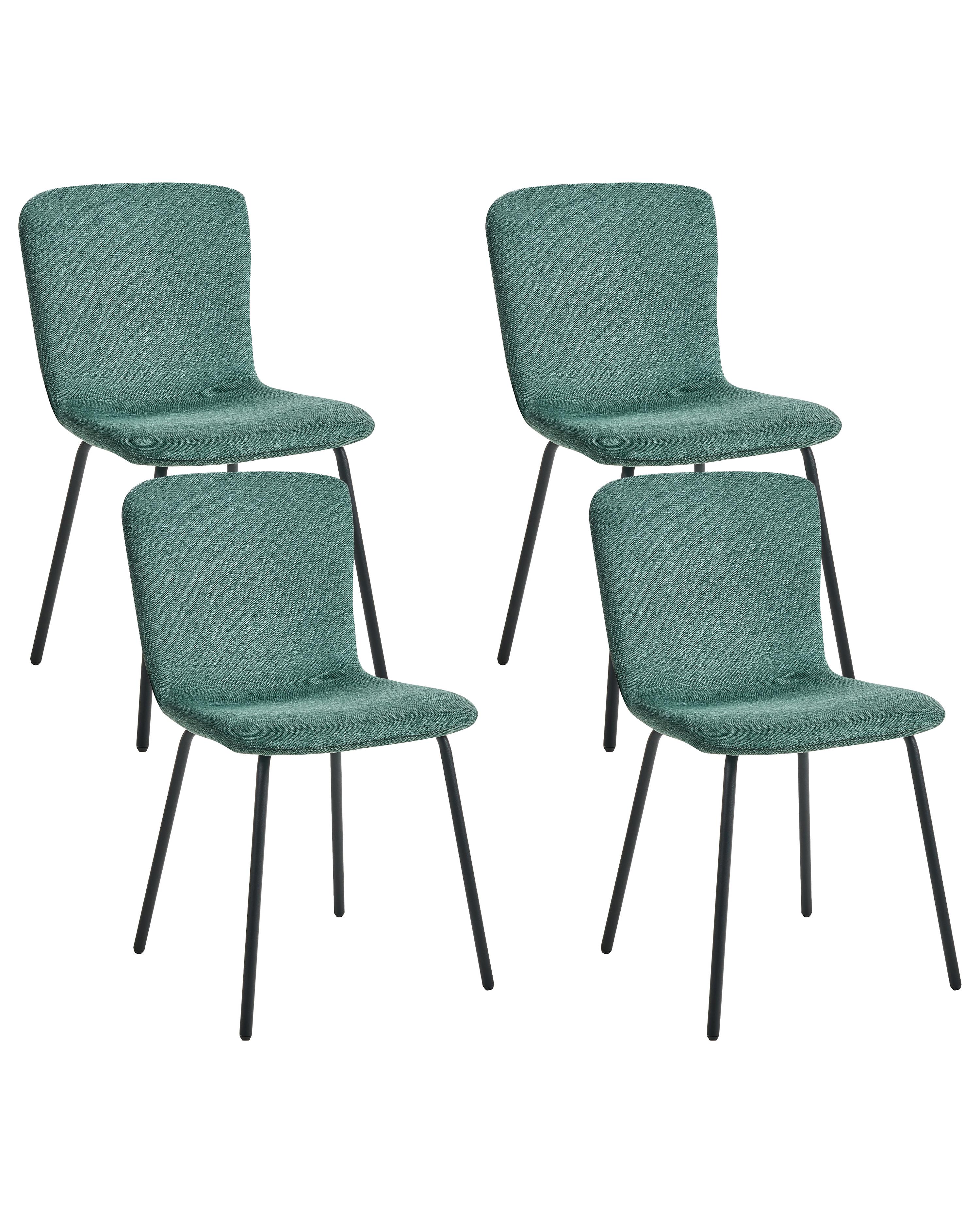 Set van 4 eetkamerstoelen CALDWELL Stof Groen