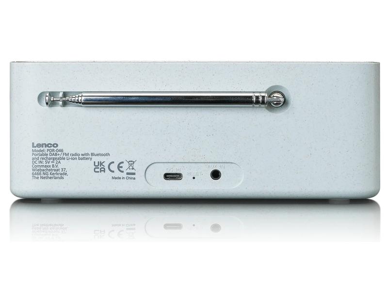 Lenco DAB  Radio PDR-046 Bambus/Weiss DAB  Radio mit Bluetooth