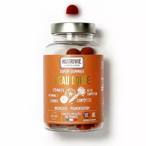 Nutrivie Super-Gummies Bronzeamento e Pigmentação da Pele Dourada - 60 gomas