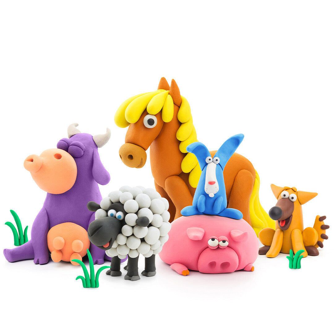 Hey clay boetseerklei boerderijdieren - 6 figuren