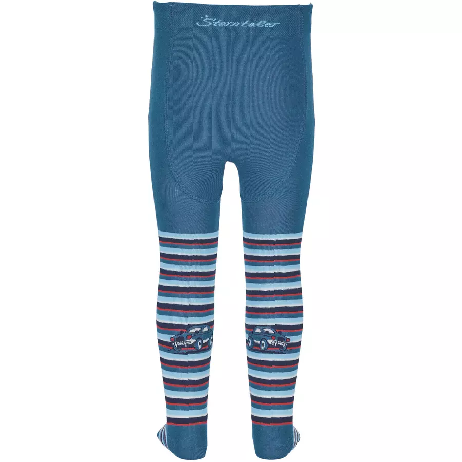 Sterntaler Strumpfhose Auto mit Ringel mittelblau