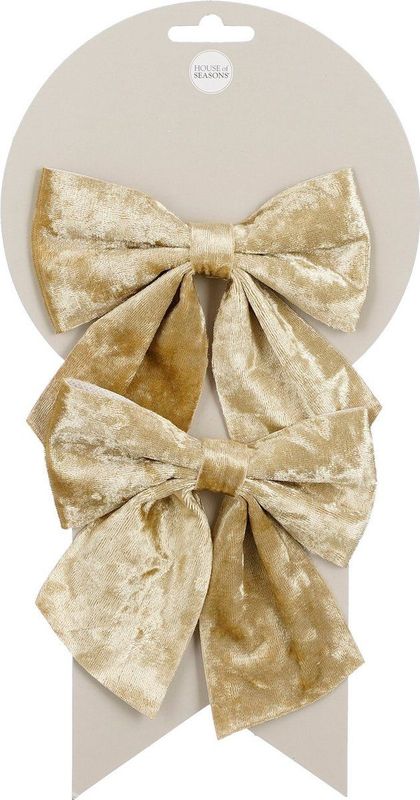 House of Seasons - Kerst Ornamenten - Strikken - Champagne - Set van 2