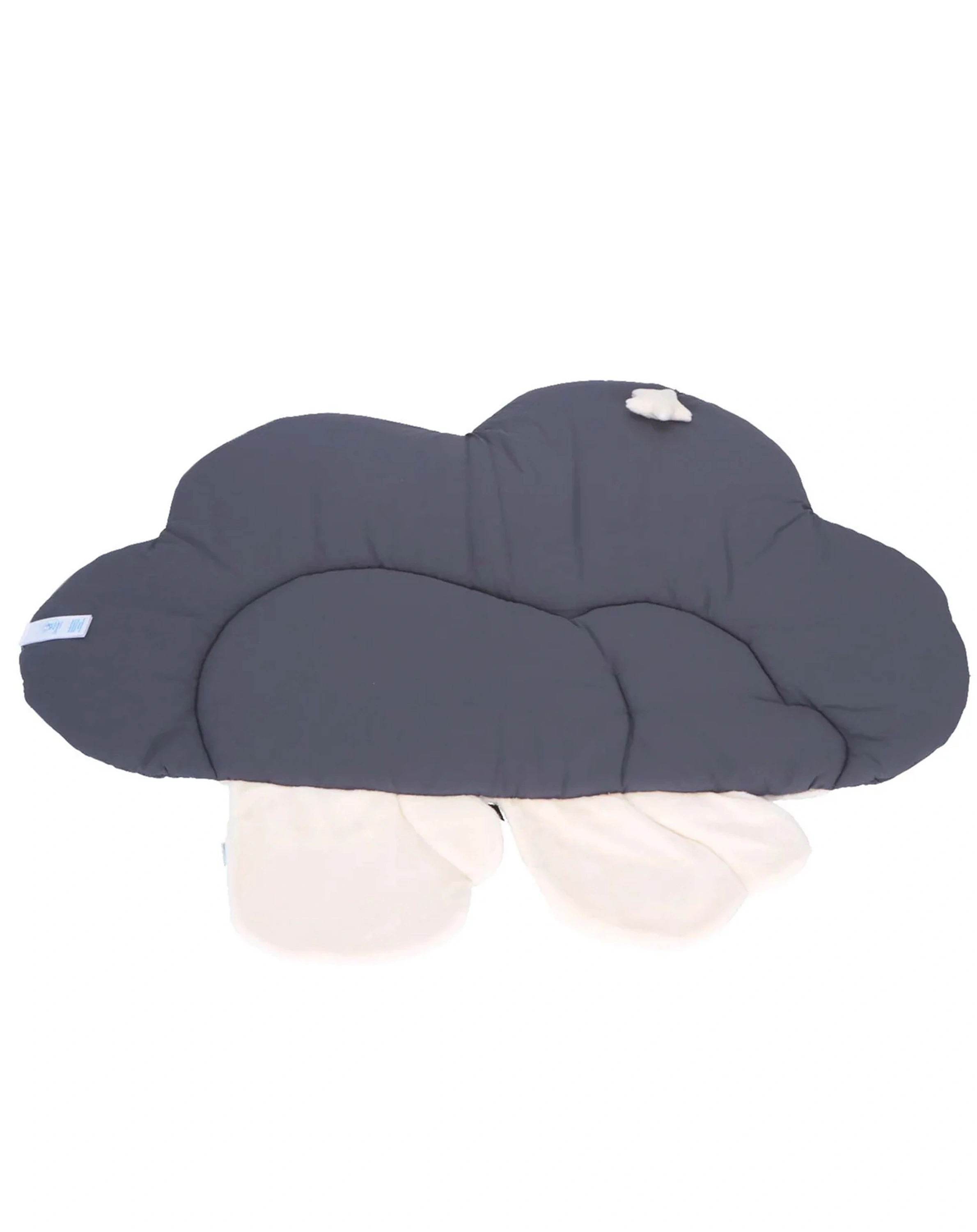 Krabbeldecke WOLKE MIT ELIA EISBÄR (90x110) in eisengrau