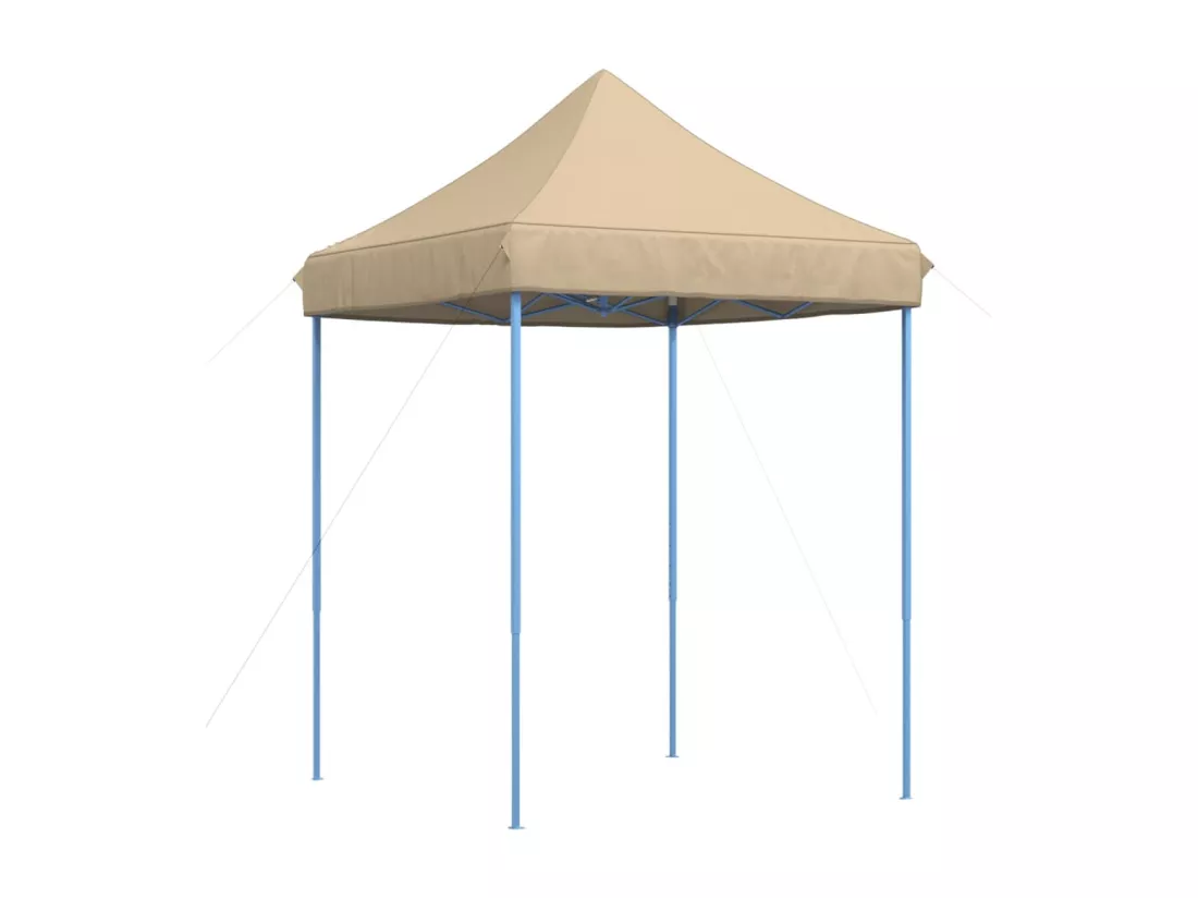 Tente de réception pliable escamotable beige 200x200x306 cm