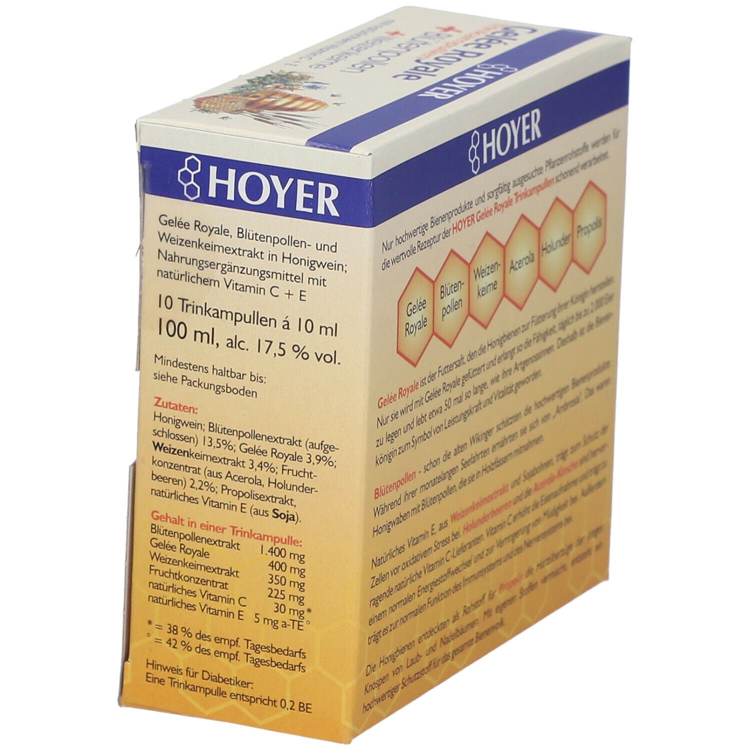 Hoyer Gelée Royale mit Blütenpollen und Weizenkeimen