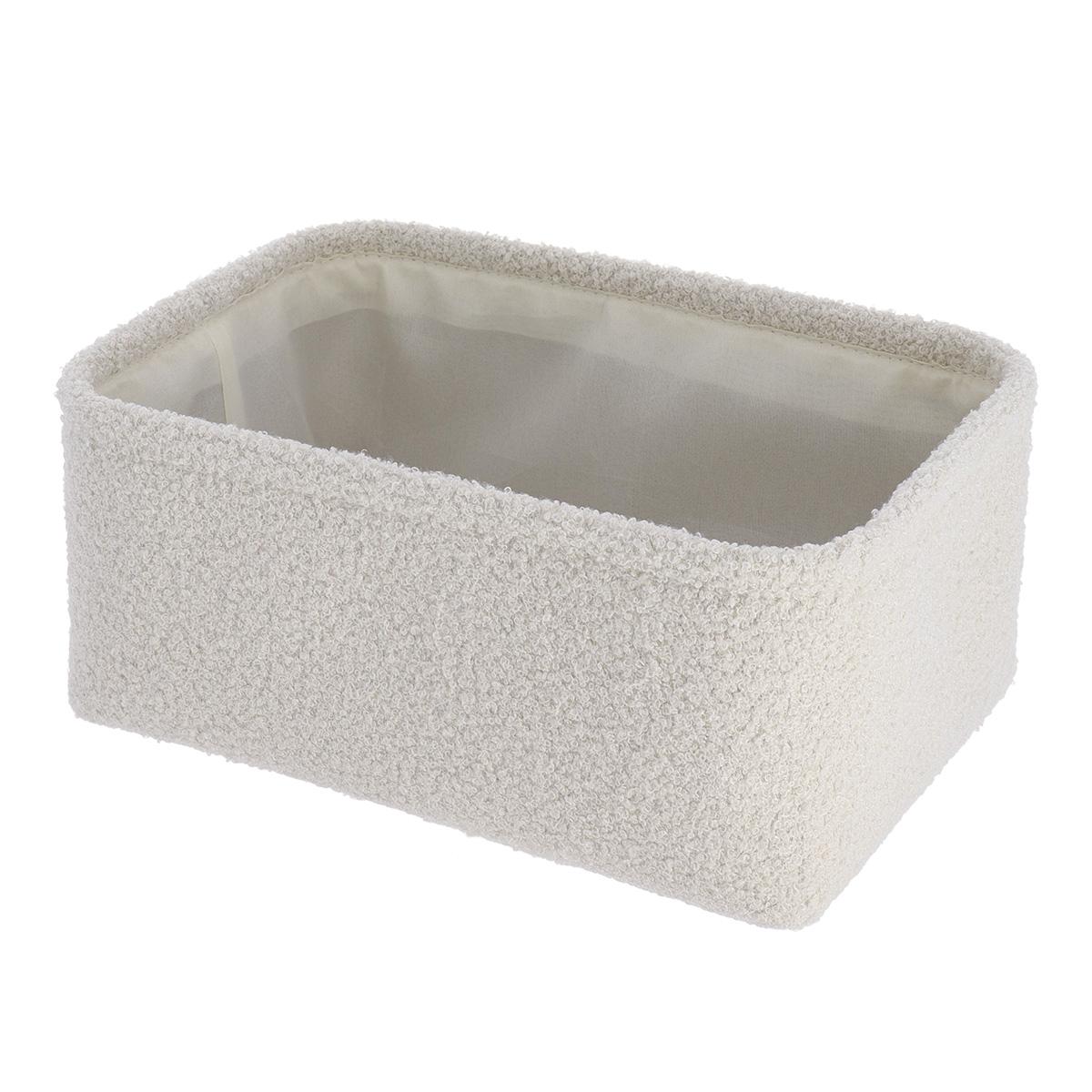 PANIER RECTANGLE FACON BOUCLETTE 30X20.5X13.5CM NATUREL
