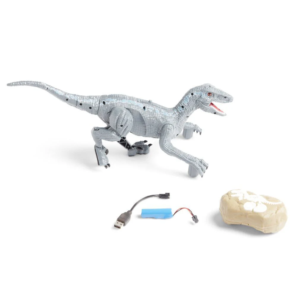 Vélociraptor radiocommandé sonore et lumineux