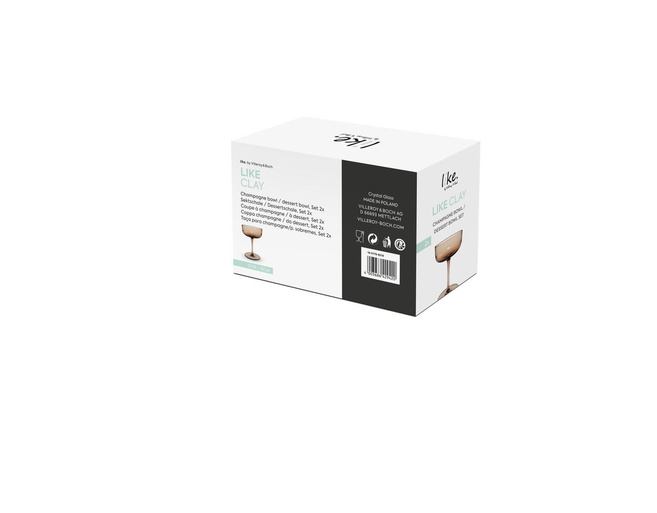 Like by Villeroy & Boch Sekt-/Dessertschale Set 2-tlg. LIKE CLAY