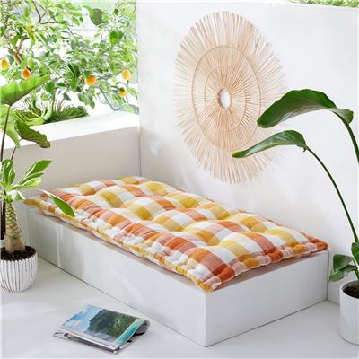 Futon déco motif madras - BECQUET CRÉATION