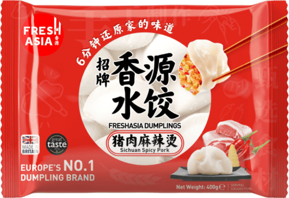 Fresh Asia Bevroren Dumpling met Heet en Pittige Varkensvlees 410g