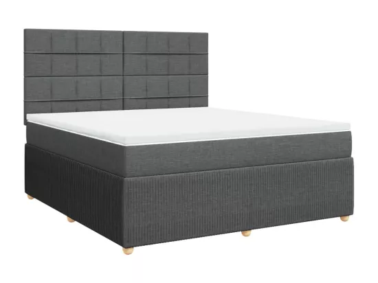 Sommier à lattes de lit avec matelas Gris foncé 180x200cm Tissu