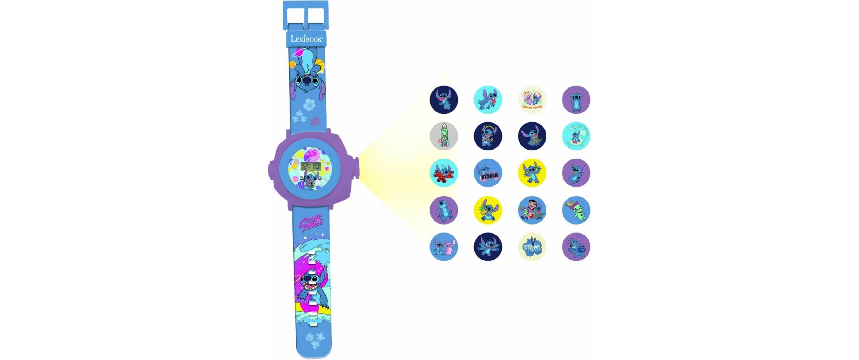 Stitch Digitaluhr mit Projektion BlauDisney Digitaluhr mit Bildprojektion