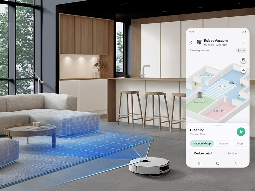 Jet Bot Combo Steam  VR9600 Staubsaug-Roboter Staubsauger Nass / Trocken Bodenreinigung mit App Steuerung (VR7MD96514G) - Satin Greige