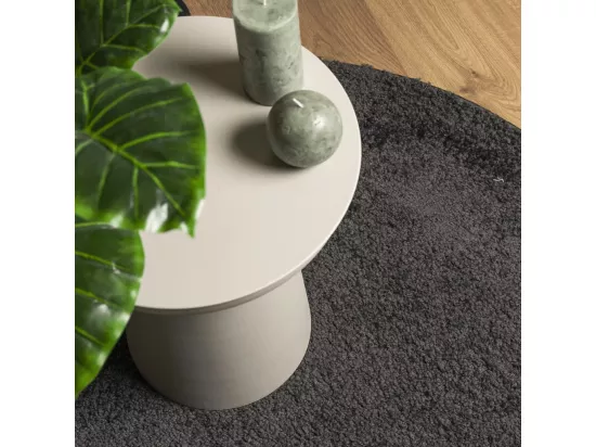 Tapis shaggy à poils longs moderne anthracite ø 80 cm