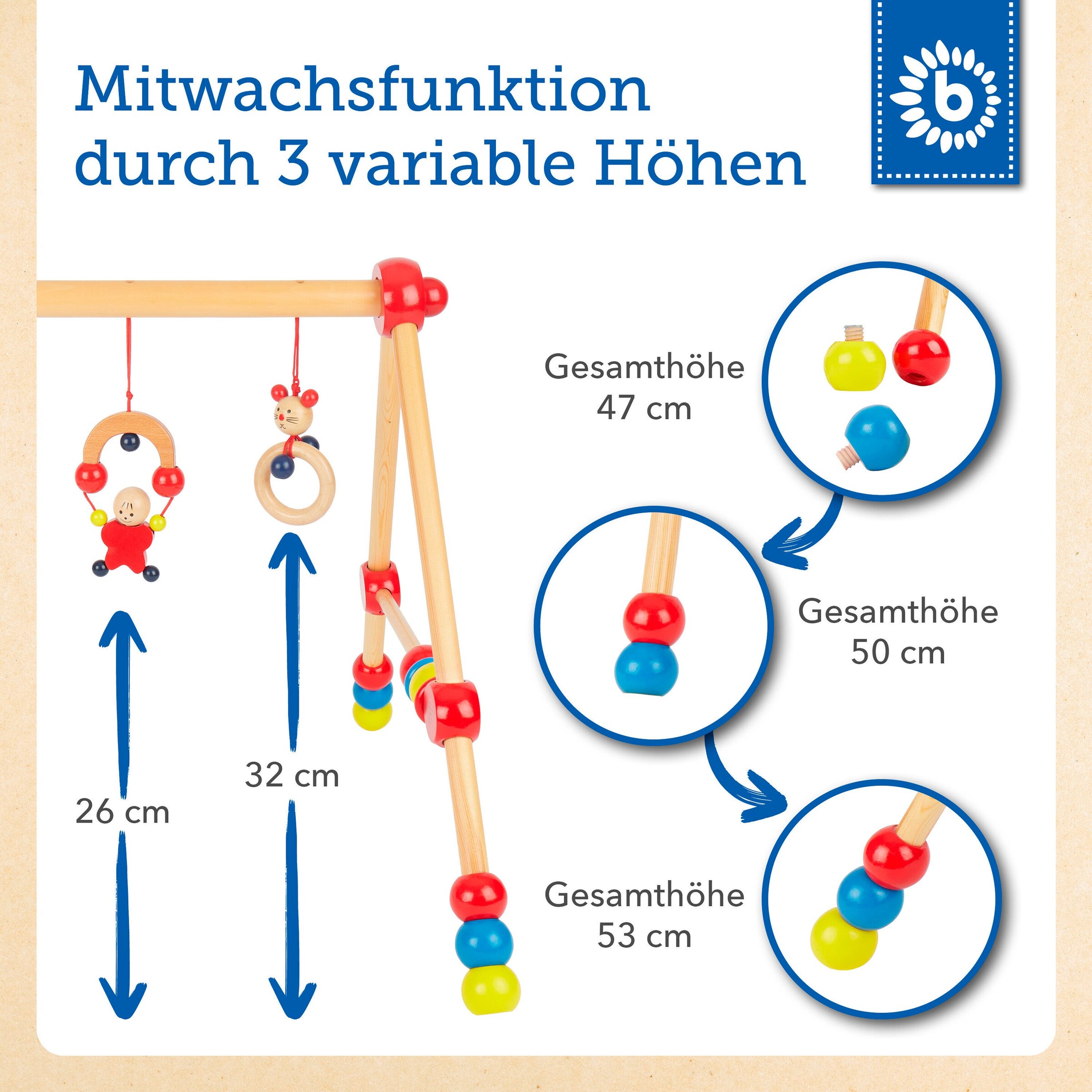 Bieco Spielbogen aus Holz Mehrfarbig