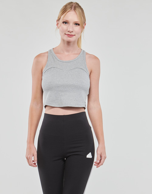 Adidas Sportswear - LNG RIB TANK - Gris moyen
