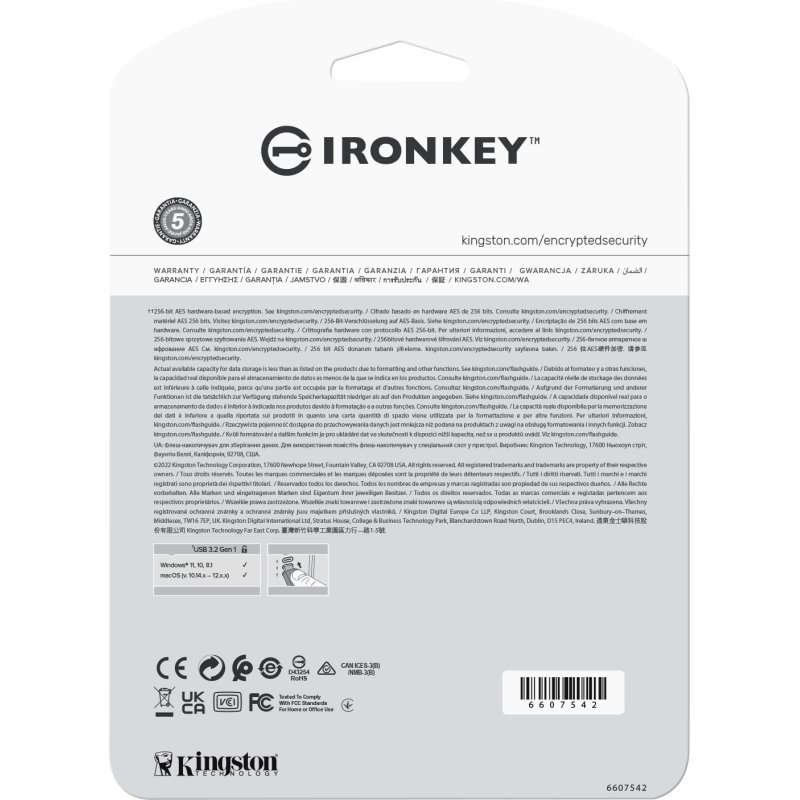 Kingston Technology IronKey 64Go Vault Privacy 50 chiffrée AES-256, FIPS 197