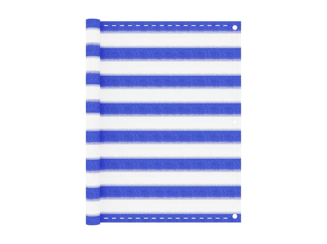 Écran de balcon Bleu et blanc 90x300 cm PEHD