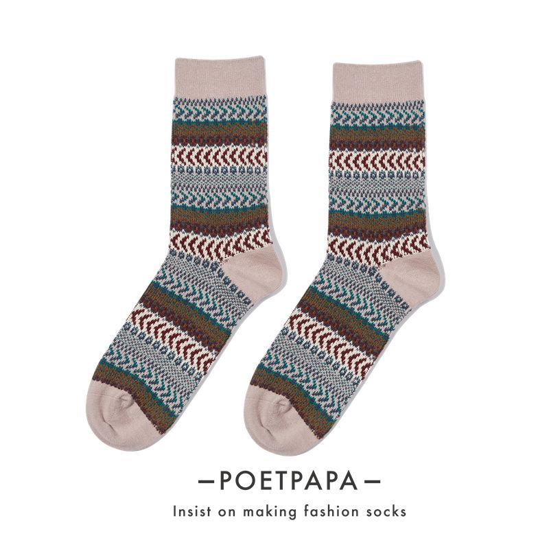 Loverly - Sokken met geometrische print en kleurblokken