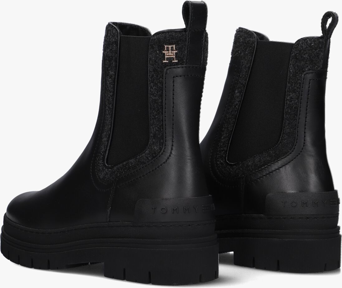 TOMMY HILFIGER zwarte tommy hilfiger chelsea boots feminini felt chelsea bootie