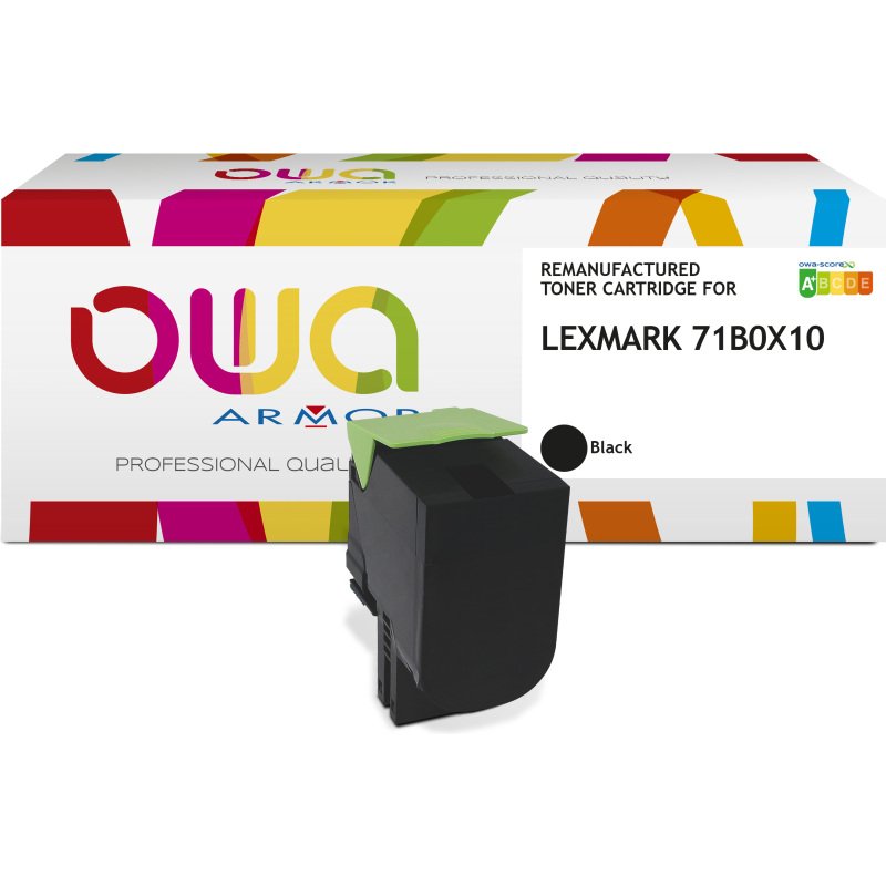 Toner remanufacturé OWA - haute capacité - Noir - pour LEXMARK 71B0X10