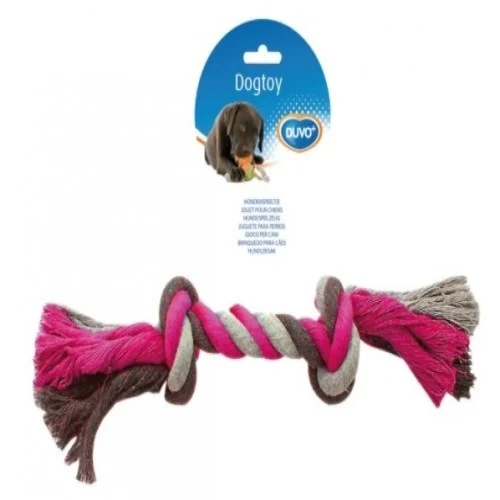 Brinquedo para cachorro em formato de osso de corda rosa
