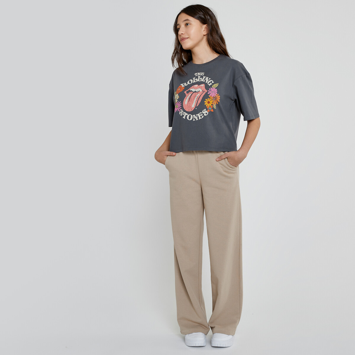 ROLLING STONES<br>Camiseta cropped Rolling Stones