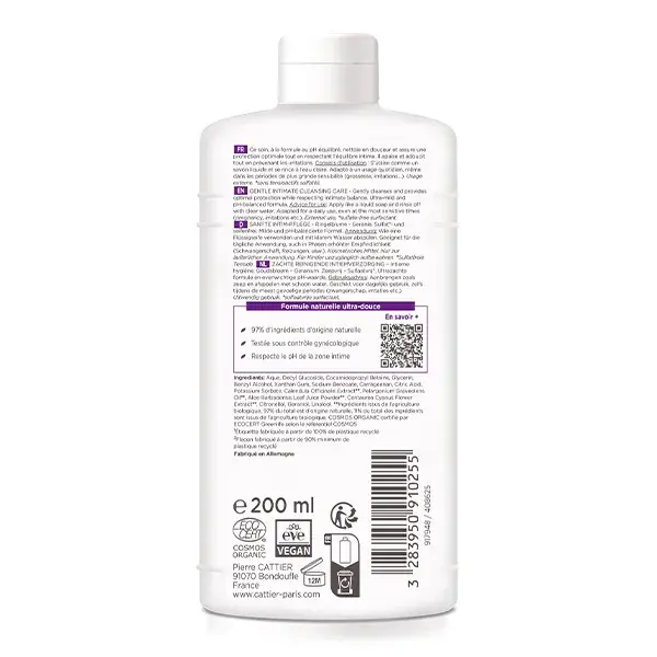 Cattier Sabonete Íntimo Suave Gynea Organic Care 200ml