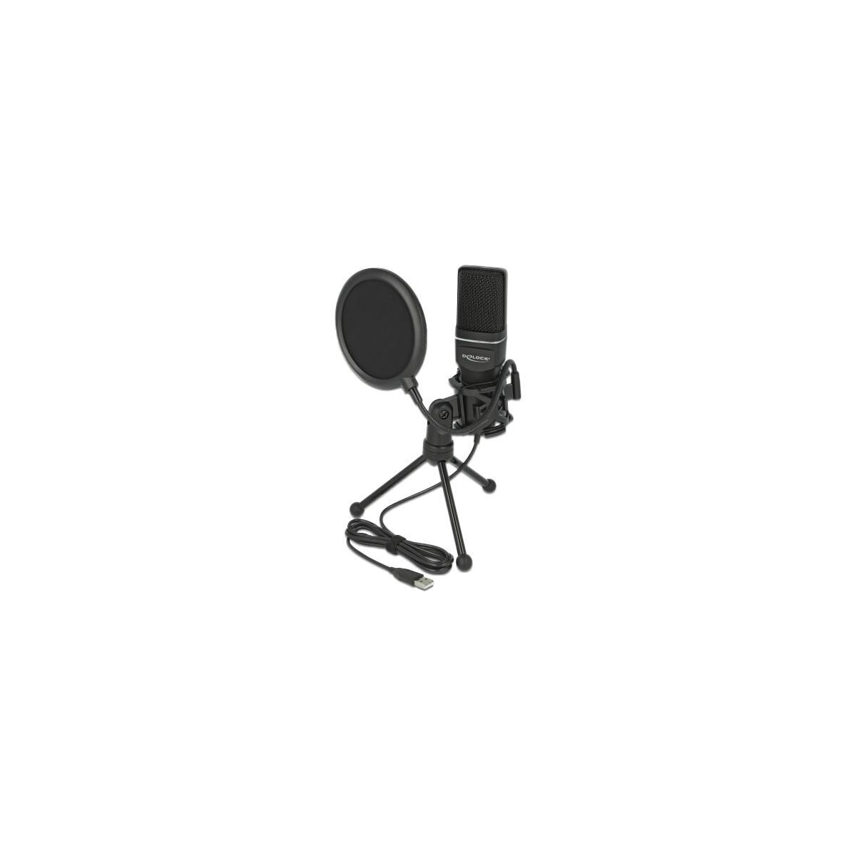 Delock USB kondensatormikrofonsett - for podcasting, spill og vokal