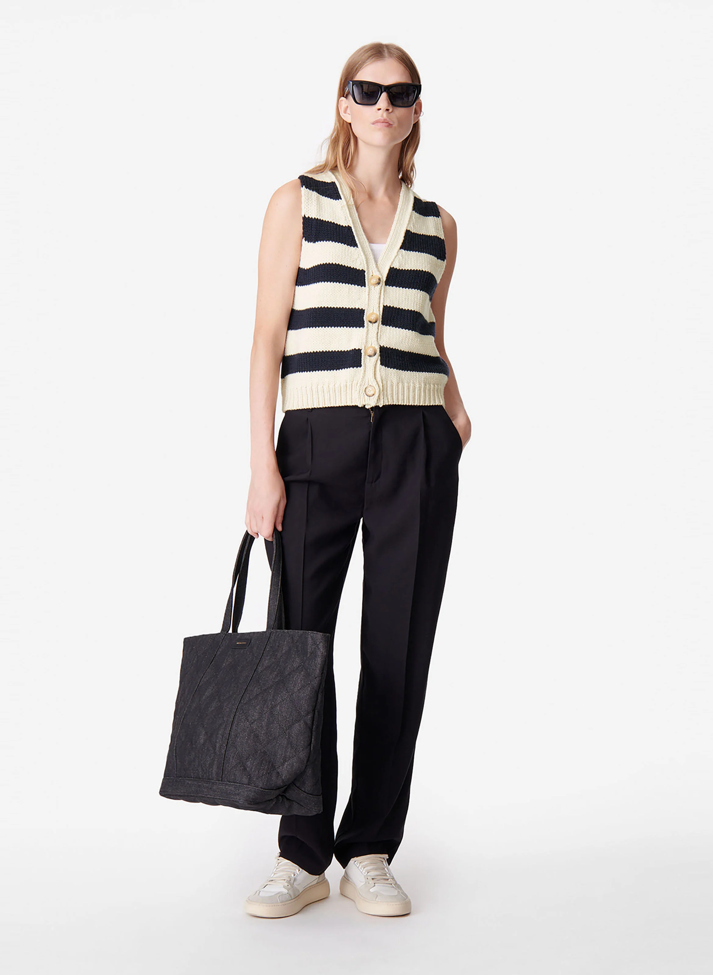 DOUNYA - Cardigan sans manches en laine| Multicolore