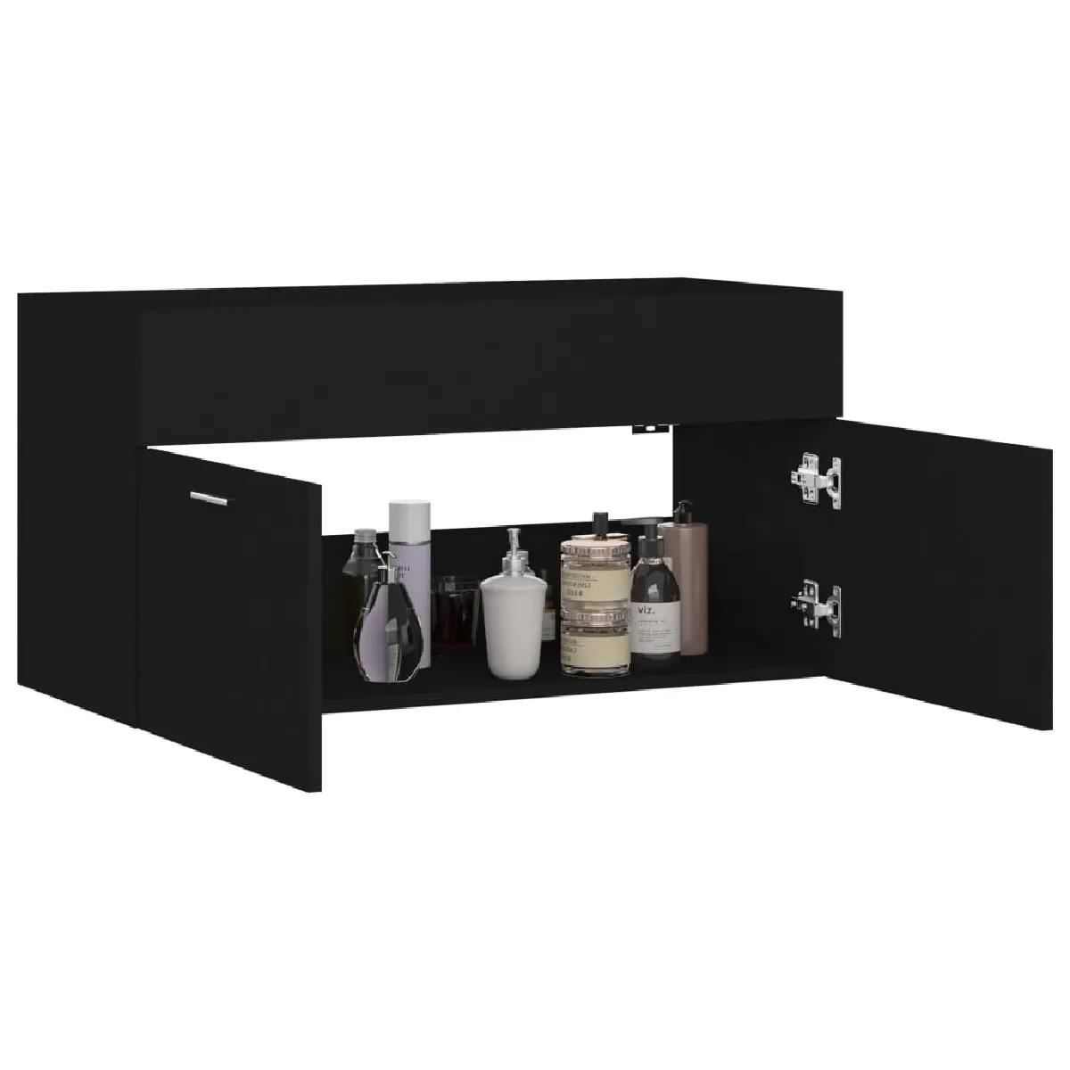 vidaXL Armoire d'évier Noir 9038.5x46 cm