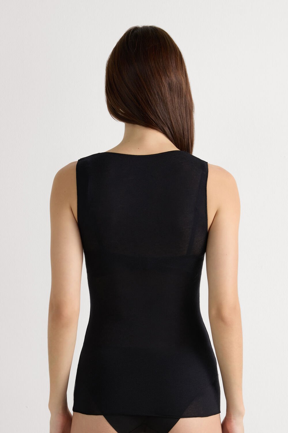 Blusa ultraleve de ombros largos em modal e cashmere
