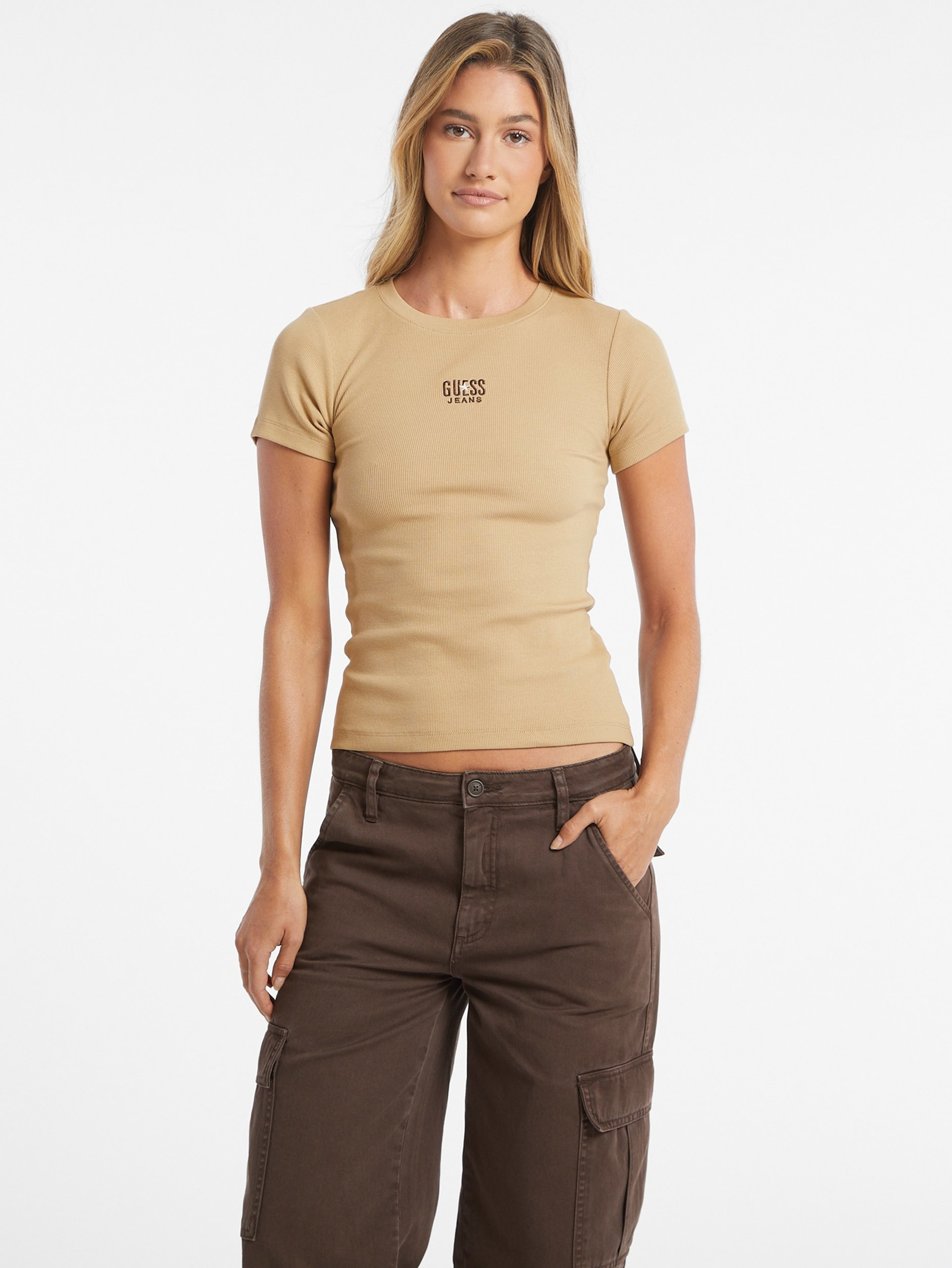 Camiseta Slim com Logo Bordado