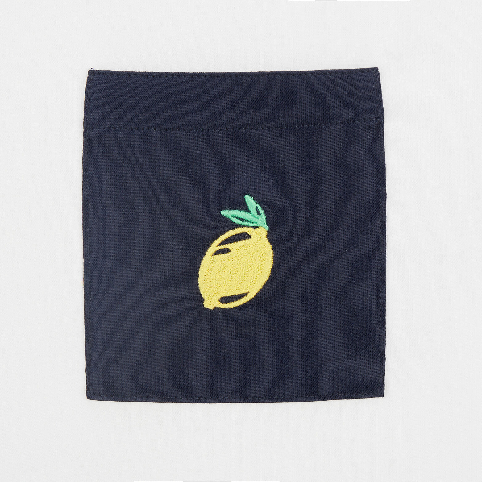 Tee shirt de pyjama avec poche poitirine fantaisie Blanc