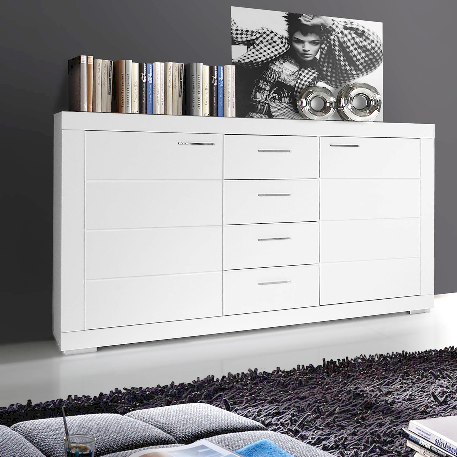 Sideboard - weiß - matt - 170 cm breit