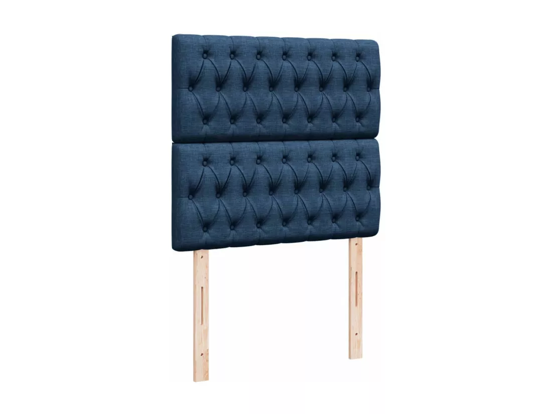 Sommier à lattes de lit avec matelas Bleu 90x190 cm Tissu