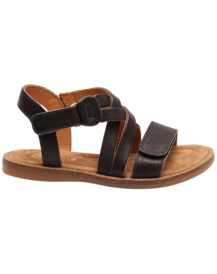 Leder-Sandalen CLEA in navy