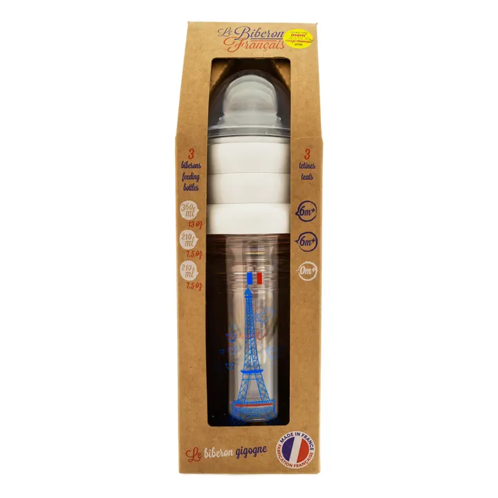 Le biberon français Biberons Inès de la Fressange - Set de 3 : 210 ml + 210 ml + 360 ml | Blanc