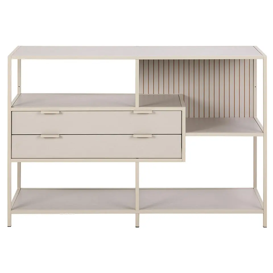 Hioshop Sea wandkast 2 lades 3 planken grijs