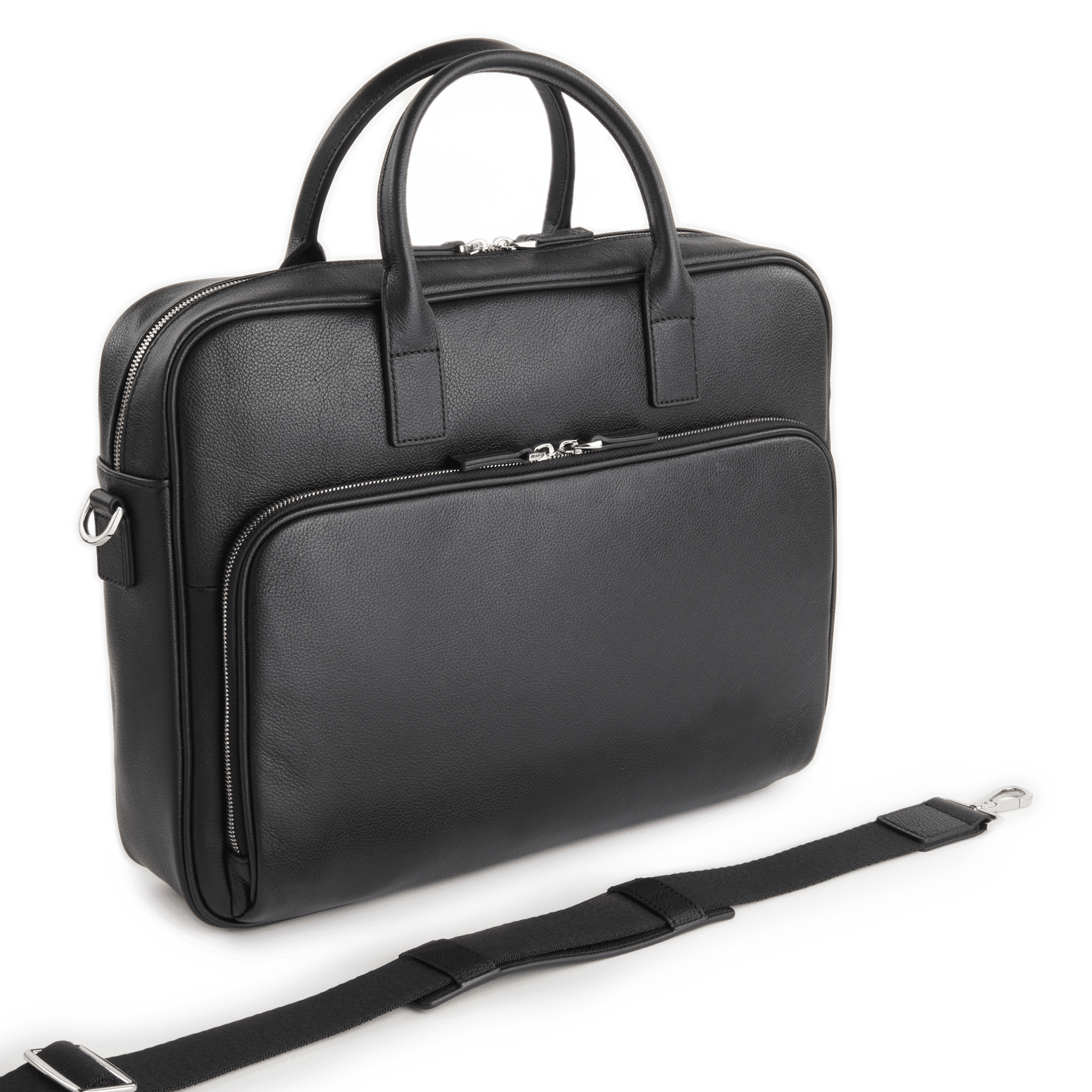 CITY - Sac ordinateur en cuir | Noir
