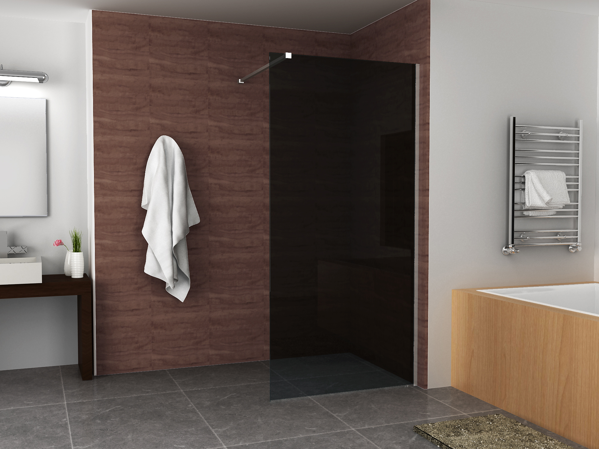 Mueller Slimline glaswand rookglas 110x200cm 8mm NANO glas