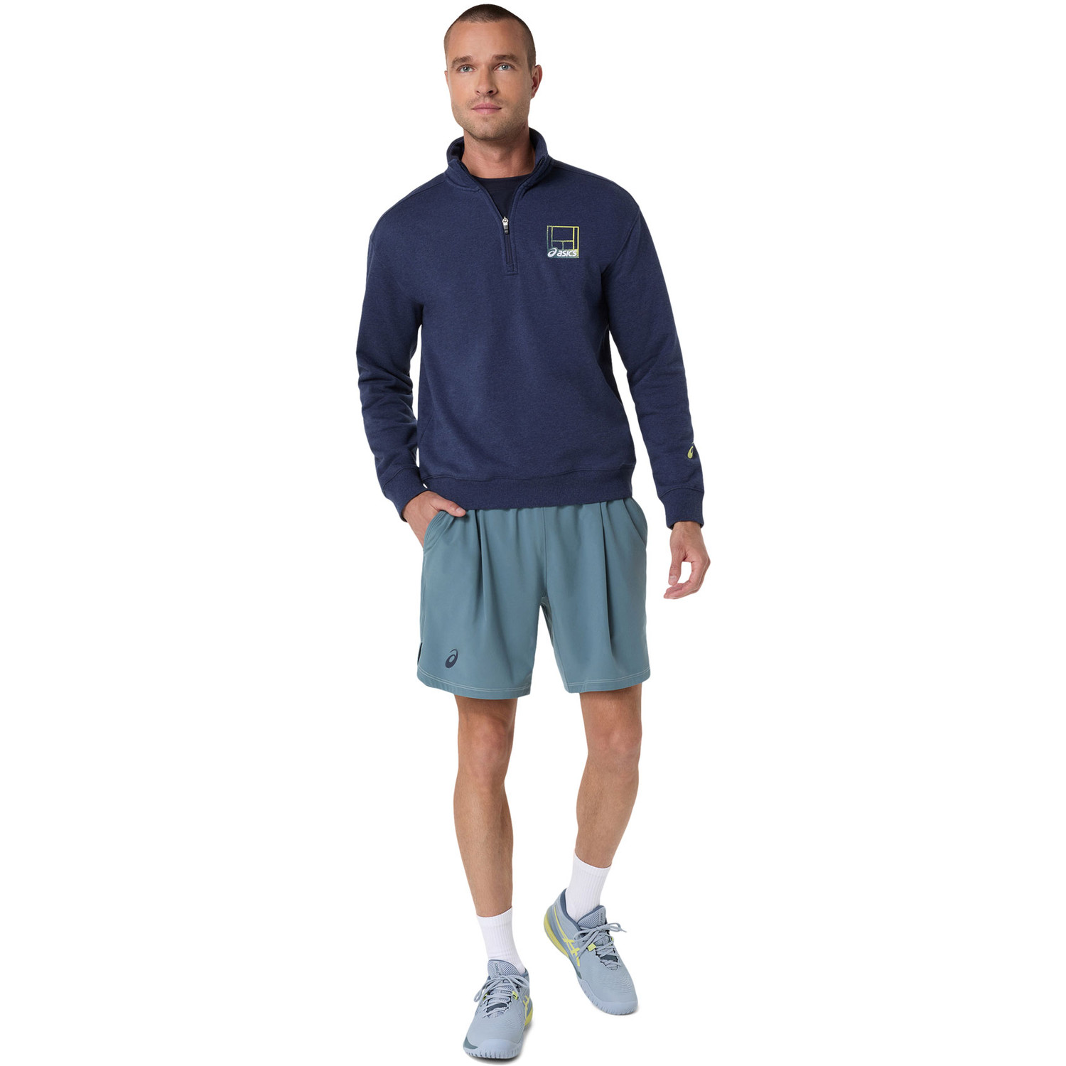 Asics Court Core Graphic Half Zip Sweater