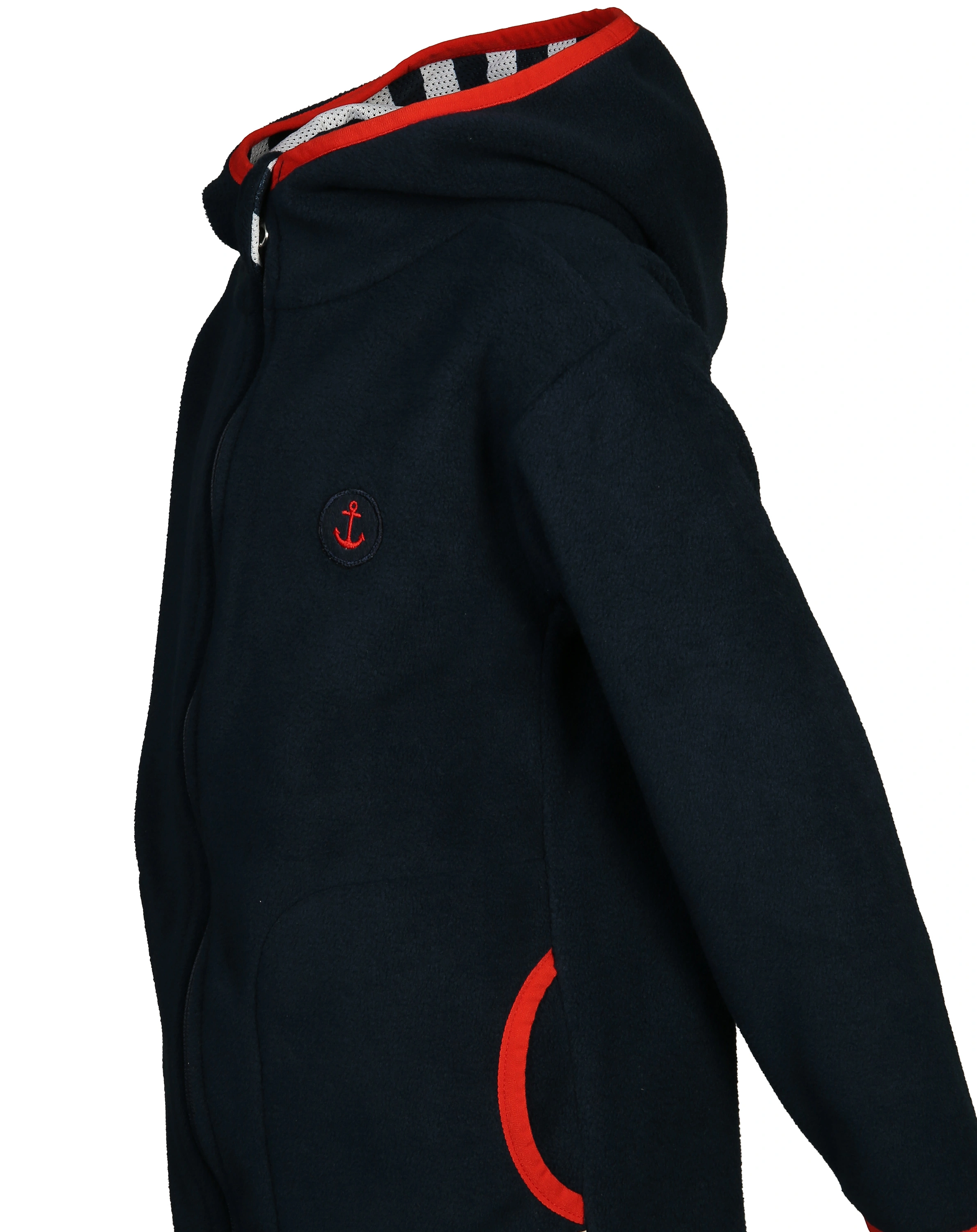 Fleece-Jacke ANKER mit Kapuze in dunkelblau