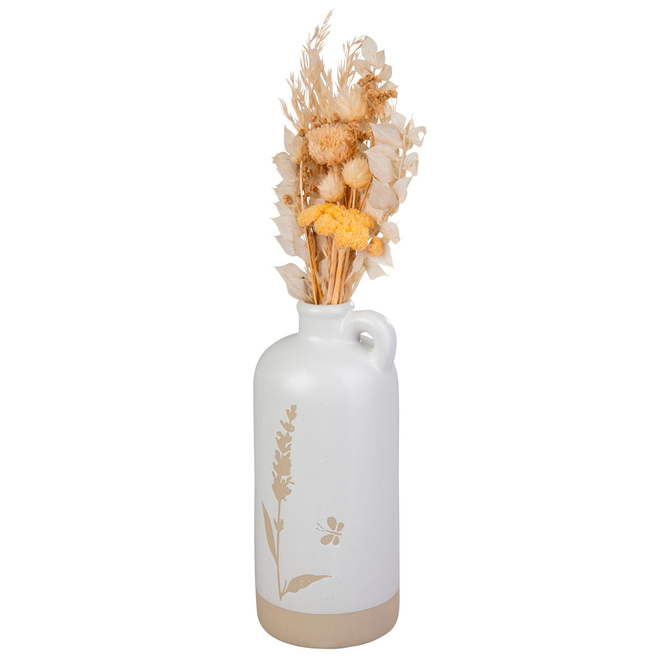 Vase mit Blumenmotiv - ca. 8,5 x 18,5 cm