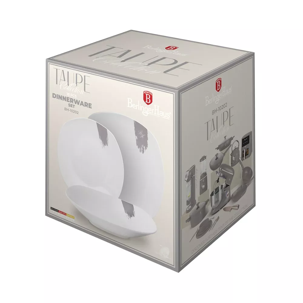 Berlinger Haus 18-teiliges Porzellan Teller-Set Taupe Collection