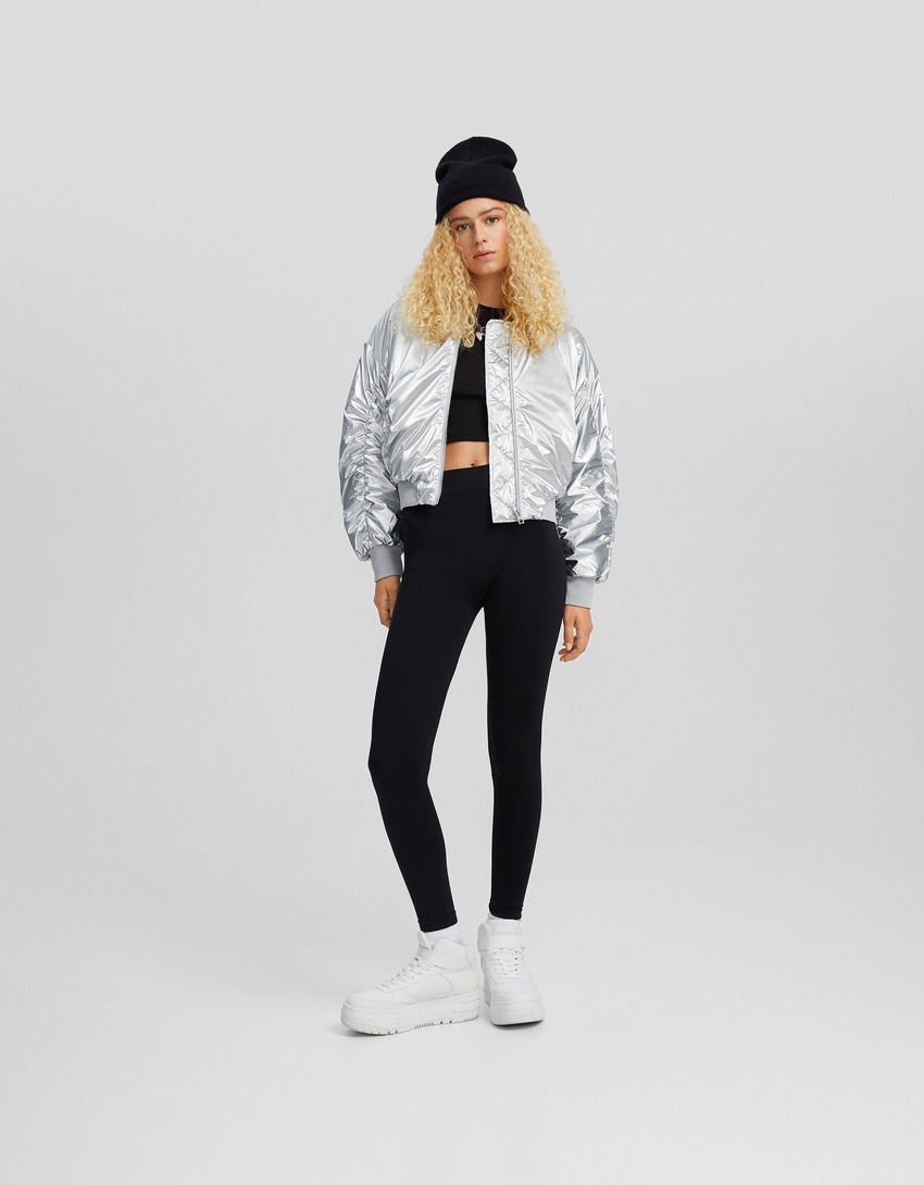 Jaqueta bomber metálica