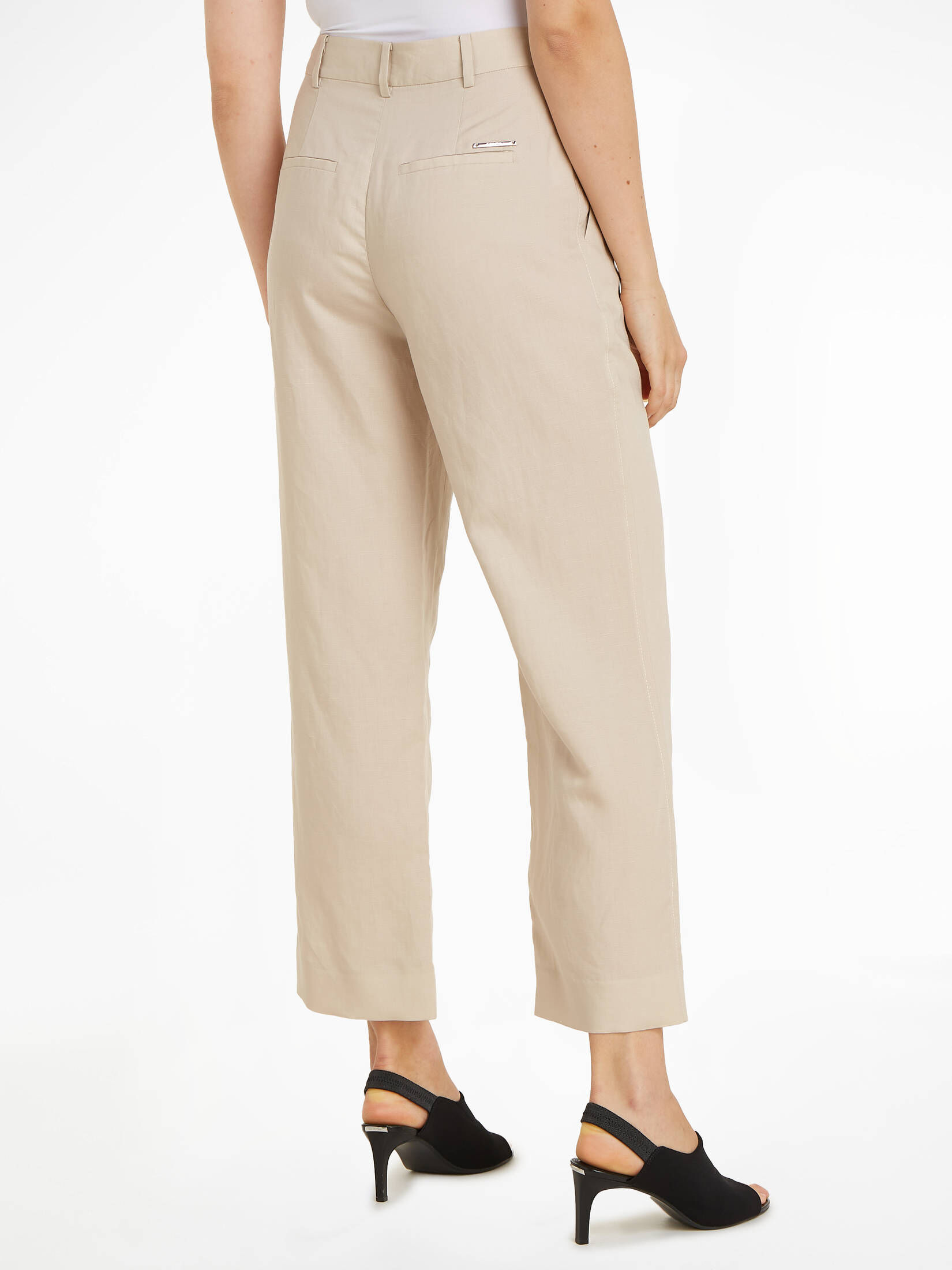 CALVIN KLEIN| Damen Stoffhose aus Leinenmix