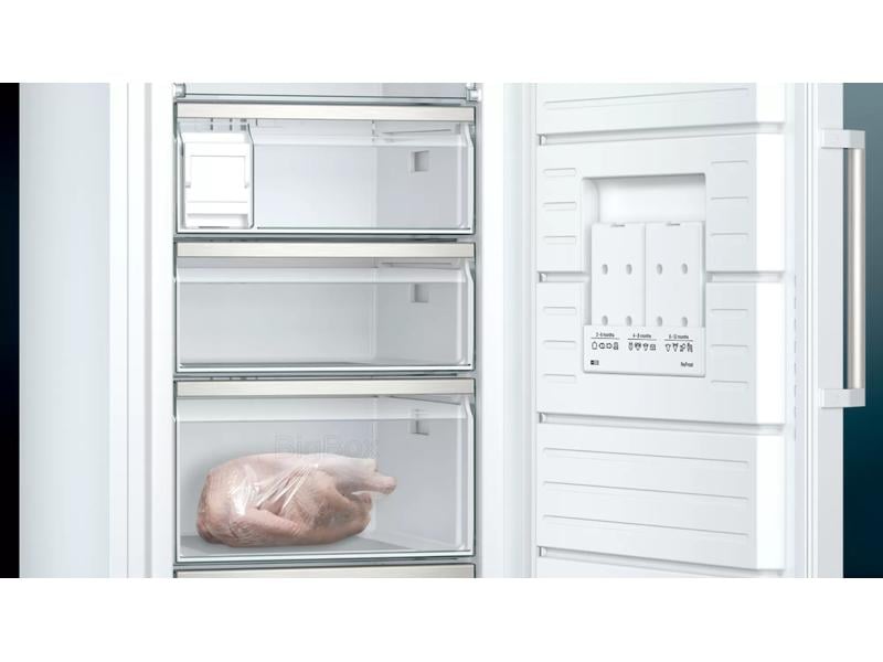 Siemens Gefrierschrank iQ500 GS51NAWCV Rechts/Wechselbar Freistehender Gefrierschrank mit LED-Beleuchtung