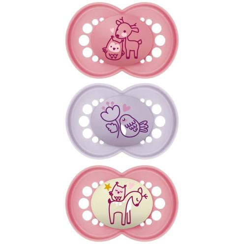 Lot de 3 sucettes Original dès 18 mois Planet Love - Rose - MAM