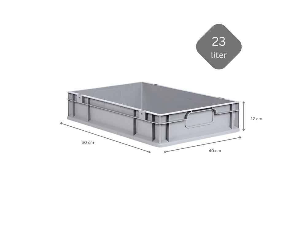 PROREGAL Eurobox Nextgen Economy Handgrepen Gesloten HxBxD 12 x 40 x 60 cm 23 Liter Euro Container Transportbox Stapelbak